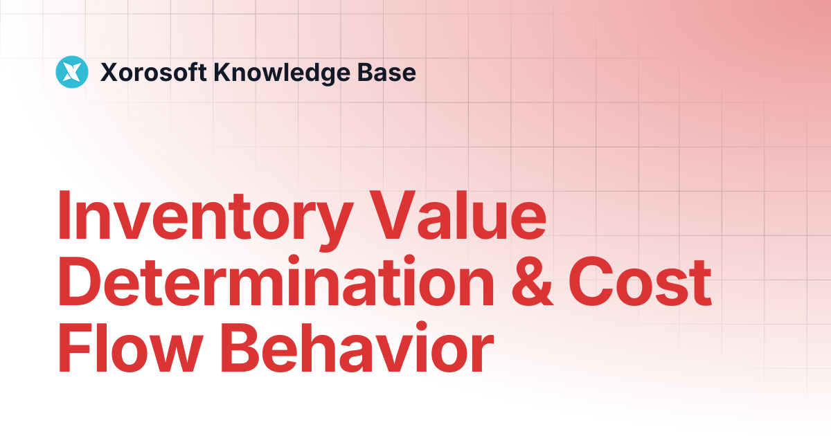 Inventory Value Determination & Cost Flow Behavior | Xorosoft Knowledge ...