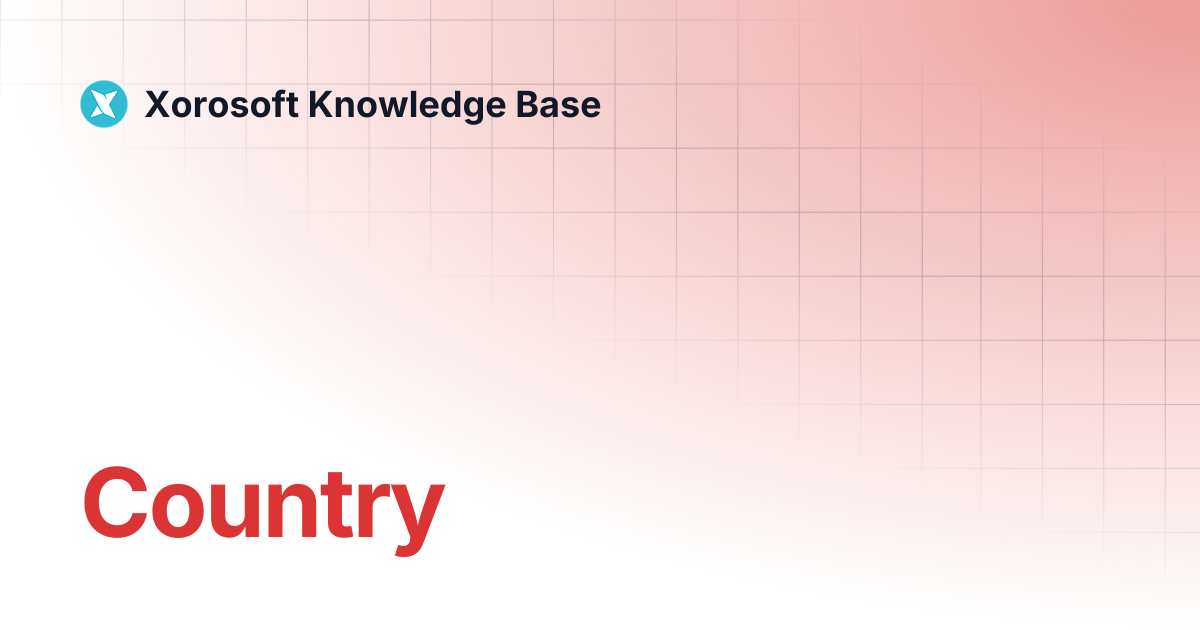 Country xorosoft knowledge base